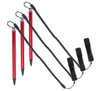 BESPORTBLE 3PCS Red Capacitive Stylus Pens for Touchscreen Devices, Universal Tablet and Smartphone Writing and Drawing Pens with Spring Rope and Fixing Base for Mobile, PC, Car Navigation