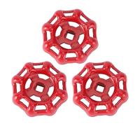BESPORTBLE 3pcs Red Cast Iron Valve Handle Replacement with Flat Bottom Design, Easy to Open/Close and Resistant to Sundries Deposition, Suitable for Gate Ball Valves and Shutoff Applications