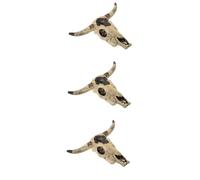 BESPORTBLE 3pcs Resin Cow Skull Fish Tank Decoration Unique Aquarium Ornament for Reptile Habitats and Animal Cages and Creative Landscape Decor