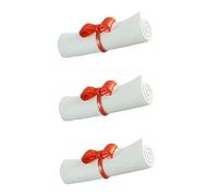 BESPORTBLE 3Pcs Resin Graduation Certificate Scroll Ornaments Unique Senior Year Adornment Charming Souvenir Figurines for Graduation Season Celebrations for Photo Props