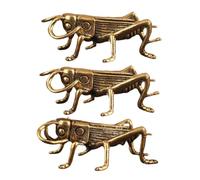 BESPORTBLE 3pcs Retro Brass Cricket Figurine Small Vintage Cricket-shape Sculpture for Desktop Decoration Space-saving Solid Brass Ornament with Smooth Surface for Home Bedroom Living and