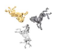 BESPORTBLE 3pcs Retro Enamel Horse Brooch Energetic Galloping Horse Design Metal Pins for Men Women Motivational Zodiac Animal Lapel Pin Spring Festival Gift and Party Accessory