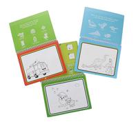 BESPORTBLE 3pcs Reusable Drawing Books Safe Non-Toxic Paper for Creative Graffiti Imagination Development and Learning Fun with Cute Pets Dinosaurs and Vehicles Designs