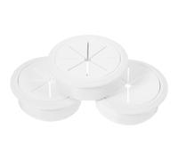 BESPORTBLE 3pcs Round Cable Hole Covers for Desktop Wire Organizer Plastic Cord Hole Plugs for Office Computer Desk Cable Management White Desk Grommet Covers