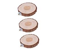 BESPORTBLE 3pcs Round Wooden Parrot Stand Platform Natural Wood Branch Perches for Bird Cage Toy for Animals Like Hamsters Mice and Gerbils