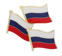 BESPORTBLE 3PCS Russian Flag Lapel Pins Metal Badge Patriotic Brooch Metal Construction Stylish Coated Finish for Sweaters Hats Bags School Events