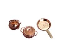 BESPORTBLE 3pcs Scale Miniature Kitchenware Set Mini Kettle Pan Soup Pot for Dollhouse Decoration Realistic Mini House Accessories for Creative Scene Layout and Pretend Play