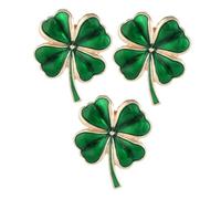 BESPORTBLE 3pcs Shamrock Brooch Pin Irish Emerald Leaf Lapel Pins for St Patrick's Day Everyday Wear Lightweight Fashion Accessory for Women for Casual Formal Occasions