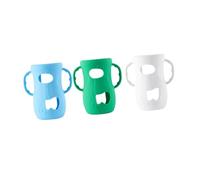 BESPORTBLE 3pcs Silicone Bottle Sleeve with Handles Breakage Protective Covers in Blue White Green Soft Non Toxic Silicone Sleeves for Glass Bottles Easy Grip for Hand Eye Coordination
