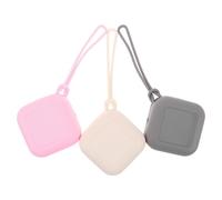 BESPORTBLE 3pcs Silicone Storage Bag Soft Pouch Case Portable for Dummy Holder Clip Use in Diaper Bag Stroller Pink Grey White Colors