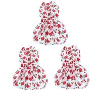 BESPORTBLE 3pcs Sleeveless Puppy Skirt Summer Pet Dog Dress Flower Design Comfortable Pet Clothing