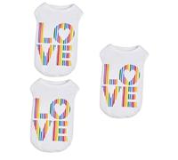 BESPORTBLE 3pcs Small Dog Sleeveless T-shirt Lightweight Outfit for Puppies Kittens Cute Colorful Love Design for Activities Comfortable Pet Apparel