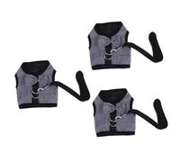 BESPORTBLE 3pcs Small Pet Chest Strap Vest Style Harnesses Small Pet Harness Dress Hedgehog Clothes Soft Ferret Harness Chinchilla Costume Rabbit Pulling Rope Guinea Pig Leash Black