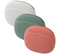 BESPORTBLE 3pcs Small Silicone Earphone Organizer and Cable Storage Case Set for Travel, Portable Electronic Sundries Organizer Pouch in Quiet Grey, Bamboo Green, and Coral Red