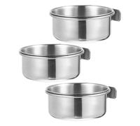 BESPORTBLE 3pcs Small Stainless Steel Bird Feeder Dishes for Cage Parrot Feeding Cups Bird Food Bowl Container Holder Suitable for Parakeet Budgie Cockatiel