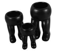 BESPORTBLE 3pcs Succulent Flower Pot Planter Small Self Garden Potted Plant Decor Clay Modern Succulents Pots Decorative Large Cute Shaped with Ceramic Flowerpot Ceramics Black
