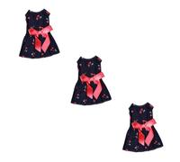 BESPORTBLE 3pcs Summer Sleeveless Puppy Skirt Elegant Bowknot Stylish Pet Dog Dress for Everyday Wear and Holidays for Photos and Warm Weather