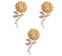 BESPORTBLE 3pcs Sunflower Alloy Brooch Pin for Women Elegant Flower Decoration for Hats Scarves and Suits for Friends and Loved Ones Special Occasions