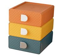 BESPORTBLE 3pcs Type Desktop Storage Boxes for Office and Home Stackable Cosmetic and Jewelry Organizer with Easy Open Design Multi Color for Pens Makeup Accessories and Items