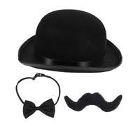 BESPORTBLE 3pcs Victorian Style Hat Beard Bowtie for Adults for Halloween Theatrical Productions and Themed Events