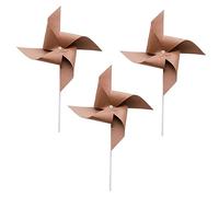BESPORTBLE 3Pcs Vintage Kraft Paper Windmill Decoration Handheld Pinwheels for Birthday Party Photography Props DIY Creative Outdoor Festival Ornament Brown Paper Windmills