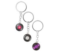 BESPORTBLE 3Pcs Vintage Vinyl Record Keychains Metal Key Ring for Bags Backpacks Stylish Purse Accessories Creative Music Lovers Durable Compact Design