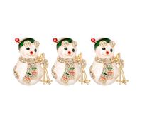 BESPORTBLE 3pcs Winter Snowman Brooch Pin Cute Enamel Christmas Jewelry with Rhinestones for Women Charming Lapel Pins for Holiday Party Decorations and Winter Celebrations