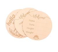 BESPORTBLE 3pcs Wooden Birth Announcement Signs Newborn Cards for Photos Hello Girl Signs Safe Growth for Hospital Nursery