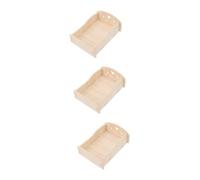 BESPORTBLE 3pcs Wooden Guinea Pig Bed Natural Platform for Hamsters Squirrels Small Animals Easy to Clean Stable Design Sleeping Bedding