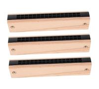BESPORTBLE 3pcs Wooden Harmonica for Double Row Music DIY Assembly for Beginners for Music Education and Creative Learning