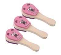BESPORTBLE 3pcs Wooden Music Clapper for Ergonomic Hand Percussion with Natural Finish Easy Grip Noise Maker for Musical Education and Family Interactive Play