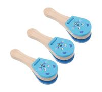 BESPORTBLE 3pcs Wooden Music Clapper for Lightweight Animal Themed Hand Castanets for Fine Motor Skill Development Early Music Learning and Family Interactive Play