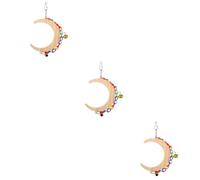 BESPORTBLE 3pcs Wooden Parrot Swing Bird Toy Hanging Parrot Toy Bird Moon Swing Pet Perch