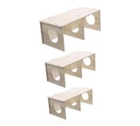 BESPORTBLE 3pcs Wooden Pet Hideouts for Hamsters Guinea Pigs Hedgehogs Multi Room Wood Cabins Activity Boosting Design Easy to Clean Space Optimizing Small Animal Furniture
