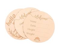 BESPORTBLE 3pcs Wooden Public Sign Milestone Cards Birth Announcement Signs for Hospital Nursery Milestone Cards