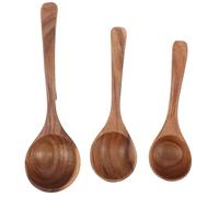BESPORTBLE 3pcs Wooden Soup Ladle with Long Handle and Hook Ergonomic Non Stick Kitchen Utensils for Stirring Serving and Mixing Soups Dumplings Ramen for Family Meals and Outdoor Cooking