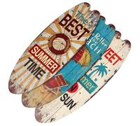 BESPORTBLE 3pcs Wooden Surfboard Hanging Signs with Creative Look Design and Delicate Surface Treatment, Beach Themed Living Room Decoration with Special Texture Feeling