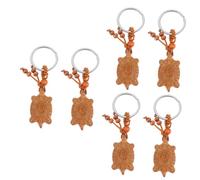 BESPORTBLE 3sets Carved Turtle Keychains Wooden Animal Pendants Unique Bag Hanging Decors Compact Key Accessories for Bags and Backpacks Smooth Edges Sturdy Design 2pcs*3