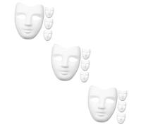 BESPORTBLE 3sets DIY Paintable Blank Drama Masks Unfinished Full Cover Paper Masks for Crafts for Birthday Parties Carnival Masquerade School Events 4pcs*3