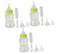 BESPORTBLE 3sets Dog Nursing Bottle Feeder Set Pet Feeding Bottles Wide Mouth Replacement Brush 150ml 4pcs*3 Random Color