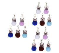 BESPORTBLE 3sets Dog Shape Ball Keychain Cute Keychain Pendant for Bag Car Decoration Fashionable Keyring Sapphire Blue Caramel White Light Blue for Easter Birthdays 5pcs*3