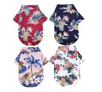 BESPORTBLE 3sets Hawaiian Dog T-shirt Pet Summer Shirt for Shih Tzu Breathable Dog Clothing 4pcs*3