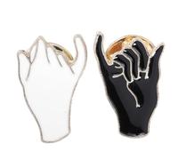 BESPORTBLE 3sets Matching Brooch Hat Brooch Lapel for Sweater Backpack Dress Clothing Stylish Finger Link Design for Promises and Decoration 2pcs*3