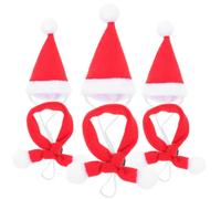 BESPORTBLE 3sets Pet Christmas Hat Scarf Set Dog Cat Party Costumes Xmas Decor for Pets 6pcs*3