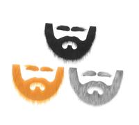 BESPORTBLE 3Sets Self Adhesive Fake Beards and Eyebrows Stickers for Halloween Christmas Cosplay Realistic Dwarf Gnome Grandpa Costume Facial Hair Accessories with Color Variety for Party