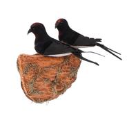 BESPORTBLE 3sets Simulated Swallow Model for Garden Decoration Realistic Swallow Nest Ornament Photography Prop for Outdoor Scenes and Design