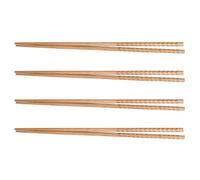 BESPORTBLE 4 Pairs 32Cm Beech Wood Chopsticks Set, Extra Long Anti-Slip Hot Pot and Frying Kitchen Chopsticks for Noodles Cooking and Dining