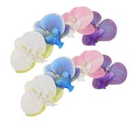 BESPORTBLE 4 Pairs Butterfly Orchid Shoe Clips Removable Flower Buckles for Sandals High Heels Beach Wedding Party Accessories with Stable Wear-resistant Design in Blue Purple Pink White