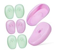 BESPORTBLE 4 Pairs Silicone Hair Dye Ear Covers Lavender Light Green Waterproof Protectors for Hair Coloring Shower and