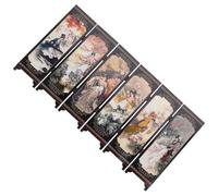 BESPORTBLE 4-panel Wooden Folding Chinese Screen Model with Delicate Traditional Chinese Style, for Desk and Shop Decorations, Party Photo Props and Room Ornament